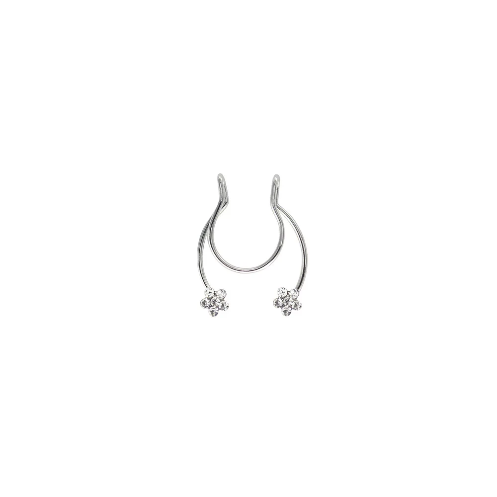 Fake CZ Flower Septum Ring