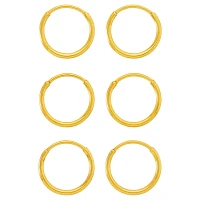 Multi-Pack Goldtone Titanium Hoop Earrings - 3 Pair