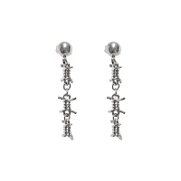 Barbed Wire Chain Dangle Earrings - 18 Gauge