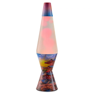 14.5 Inch Peach Sunset Pagoda Lava Lamp