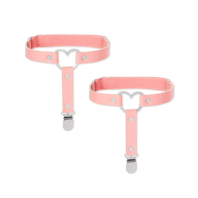 Pink Heart Leg Garters