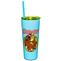 Scared Scooby Doo Travel Tumbler with Straw - 22 oz.
