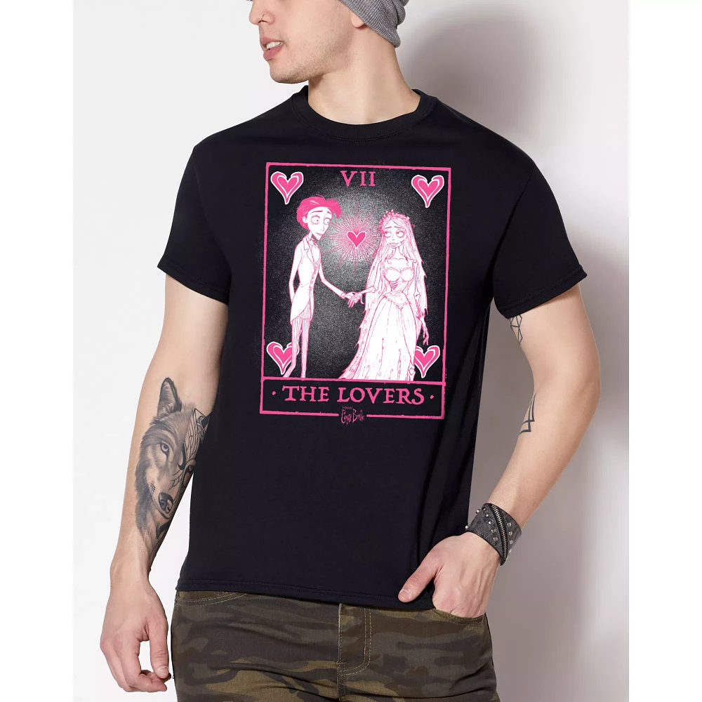 Victor and Emily Lovers Tarot Card T Shirt - Corpse Bride