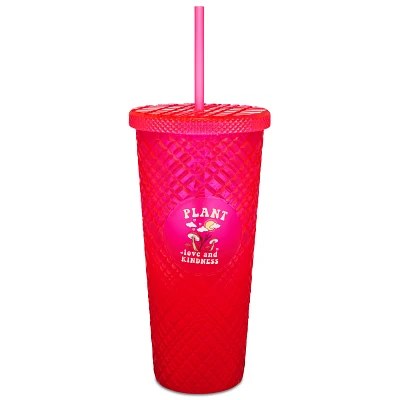 Plant Love and Kindness Textured Cup with Straw - 24 oz.