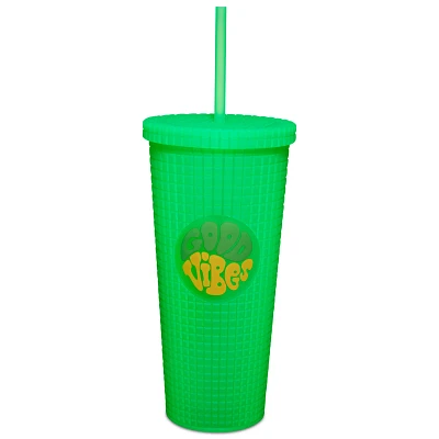 Good Vibes Textured Cup with Straw - 24 oz.