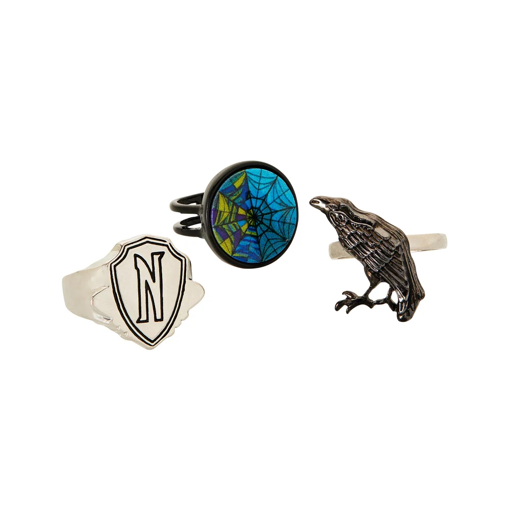 Multi-Pack Nevermore Academy Rings 3 Pack - Wednesday