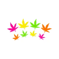 Black Light Weed Leaf Decals - 50 Pack