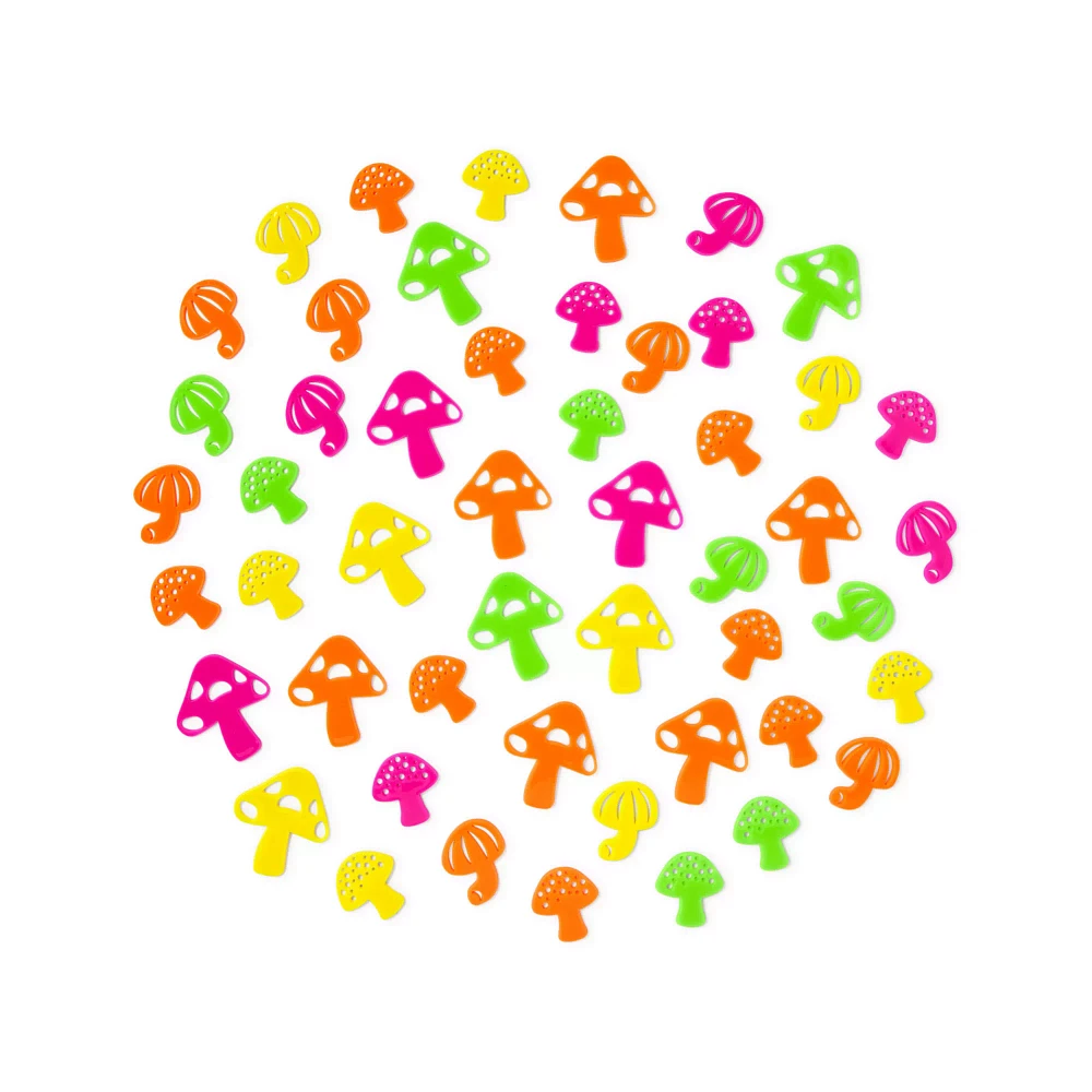 Black Light Mushroom Decals - 50 Pack