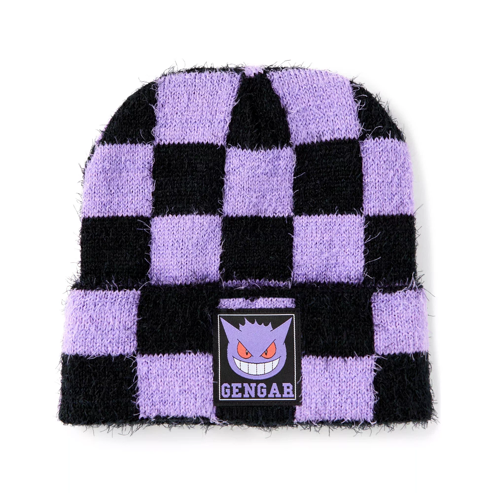 Fuzzy Gengar Checkered Beanie Hat - Pokémon