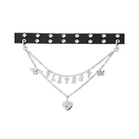 Black Playboy Bunny Rhinestone Chain Belt