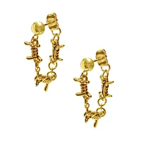Silvertone Barbed Wire Dangle Earrings