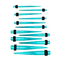 Multi-Pack Teal Anodized Tapers 6 Pair - 14 - 4 Gauge