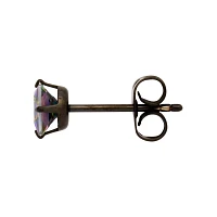 Iridescent Oil Slick Square CZ Stud Earrings