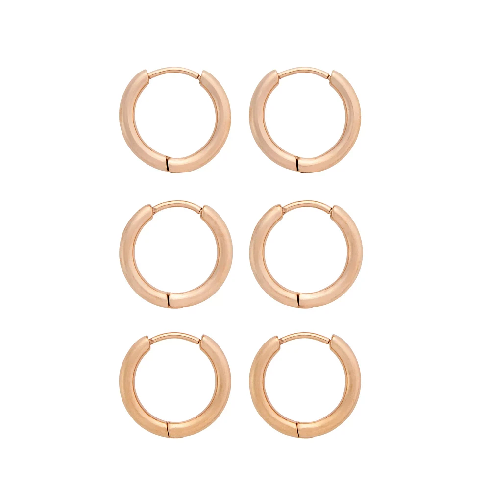 Multi-Pack Thick Huggie Hoop Earrings - 3 Pack