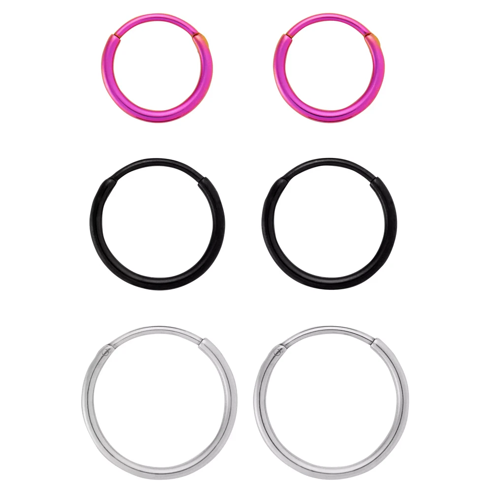 Multi-Pack Silvertone Hoop Earrings
