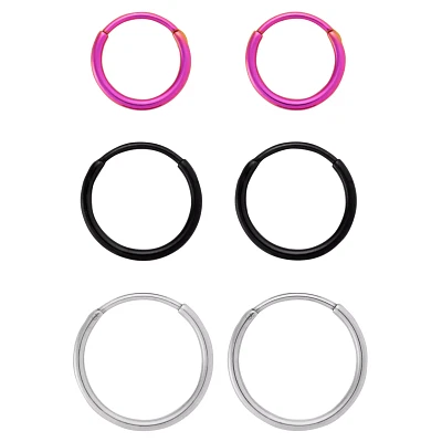 Multi-Pack Silvertone Hoop Earrings