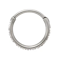 Silver CZ Hinge Hoop