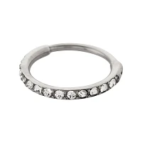 Silver CZ Hinge Hoop