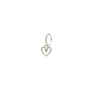 Silver CZ Heart Dangle Ring