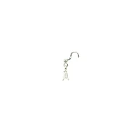 Silver CZ Dangle Screw Hoop - 20 Gauge