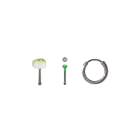 Multi-Pack Green Mushroom Nose Pins and Hoops 3 Pack - 20 Gauge