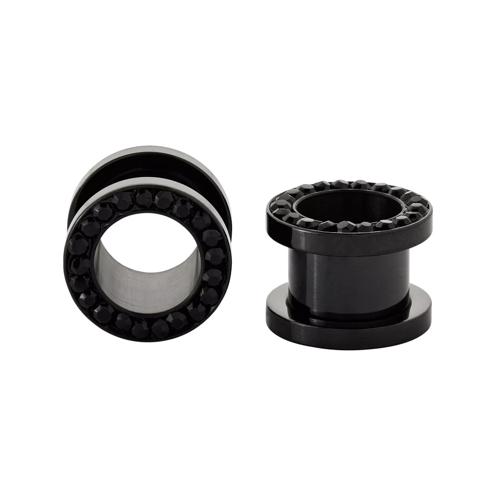 Black CZ Titanium Tunnels