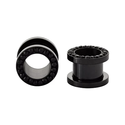 Black CZ Titanium Tunnels