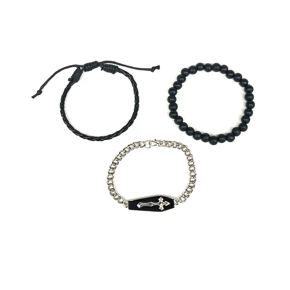 Multi-Pack Cord Bead and Coffin Bracelets - 3 Pack