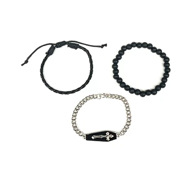 Multi-Pack Cord Bead and Coffin Bracelets - 3 Pack