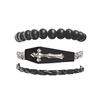 Multi-Pack Cord Bead and Coffin Bracelets - 3 Pack
