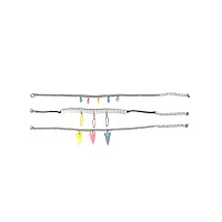 Multi-Pack Pastel Bat Coffin Star Charm Chain Choker Necklace - 3 Pack