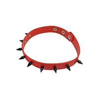 Red and Black Silicone Spiked Choker Necklace