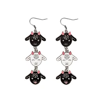 Demon Goats Drop Dangle Earrings - 18 Gauge