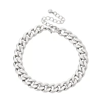 Multi-Pack Silver and Black Spike Chain Bracelets - 5 Pack