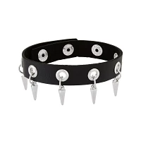 Multi-Pack Silver and Black Spike Chain Bracelets - 5 Pack