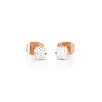 Multi-Pack CZ Rose Goldtone Playboy Bunny Titanium Stud Earrings 3 Pair - 20 Gauge