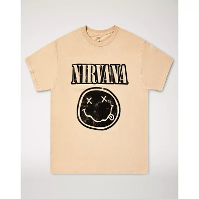 Tan Nirvana Logo T Shirt