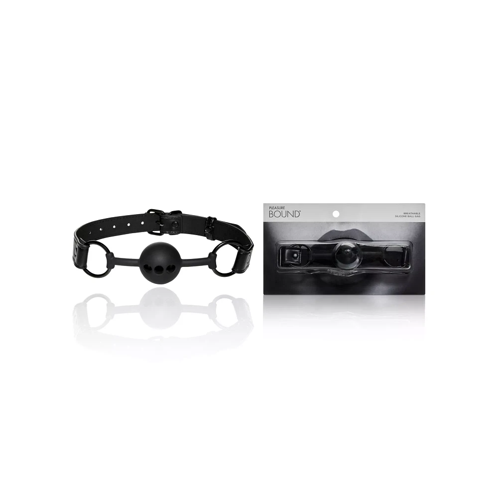 Black Breathable Ball Gag - Pleasure Bound