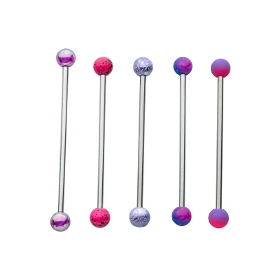 Multi-Pack Multi-Color Swirl Industrial Barbells 5 Pack - 14 Gauge