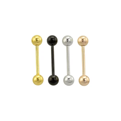 Multi-Pack Goldtone Black Silvertone Rose Goldtone Barbells 4 Pack - 14 Gauge