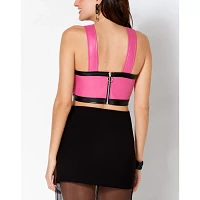 Pink Strappy Built-Up Corset Top