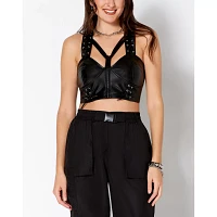 Black Strappy Built-Up Corset Top