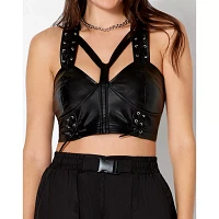 Black Strappy Built-Up Corset Top