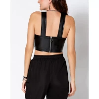 Black Strappy Built-Up Corset Top