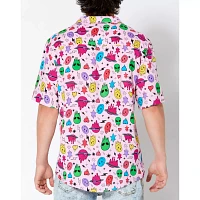 Space Alien Smiley Face Button Down Shirt
