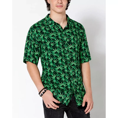 Weed Leaf Button Down Shirt