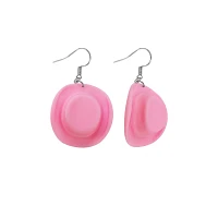 Pink Cowgirl Hat Dangle Earrings