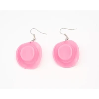 Pink Cowgirl Hat Dangle Earrings