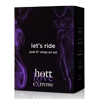 Let's Ride Pink Strap-On Dildo Set 6 Inch - Hott Love Extreme