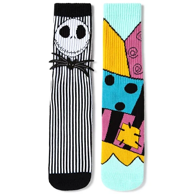 Multi-Pack Jack Skellington and Sally Crew Socks 2 Pack - The Nightmare Before Christmas